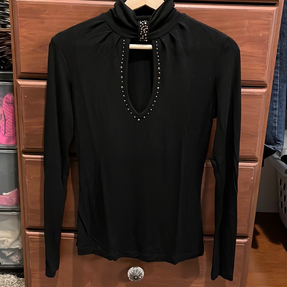 Caché Rhinestone Peep Hole Top